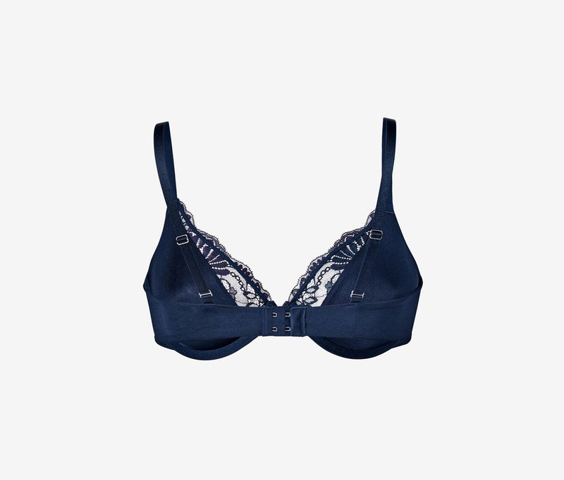 Tchibo Women Non Padded Underwired Micro Bra, Navy Blue - Image 3
